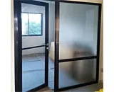 Glass Partition with Swing Open Door