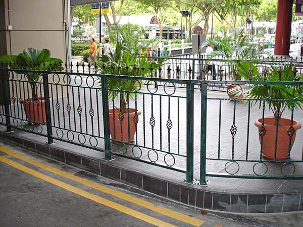 Outdoor wrought iron railing at Orchard Road Singapore